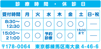 保谷のおおぞら整骨院 21時まで診療。保谷駅徒歩５分